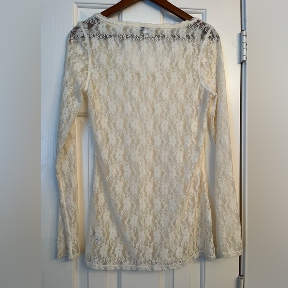 Express Blouse Beige transparent Size M - Picture 2 of 8